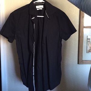 Denim and Flower short sleeve button down